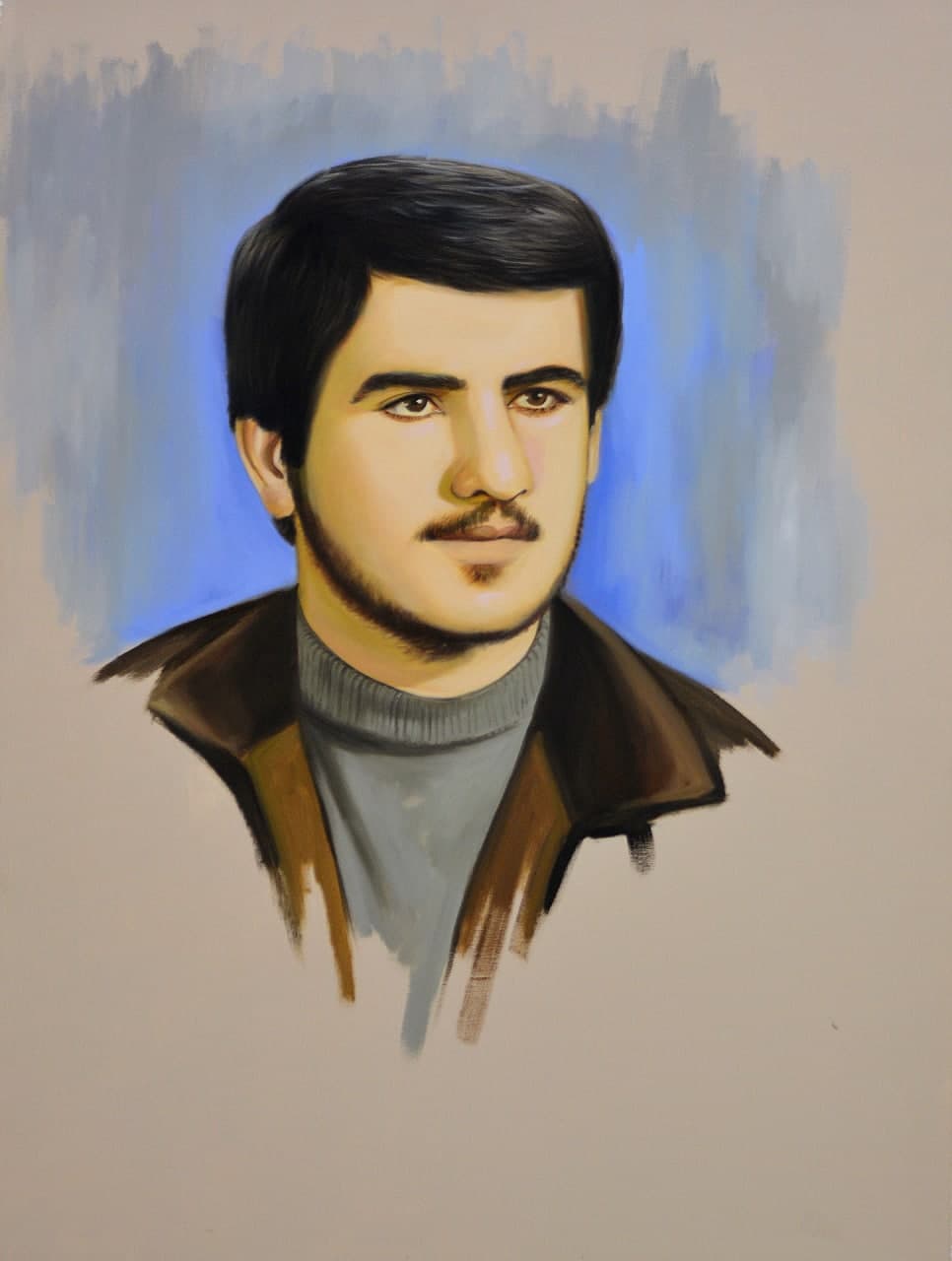 نقاشی چهره شهید گل محمد بوستانی